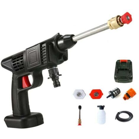 Hidrolavadora inalámbrica, hidrolavadora portátil de 50 PSI con batería de 24 V 1500 mAh y cargador, hidrolavadora eléctrica con batería recargable para lavar autos (1/5)