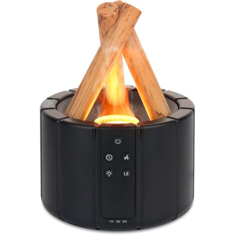 Difusor de aceites esenciales con efecto de llama, humidificador de aire 3 en 1 con 3 temporizadores, brillo ajustable y apagado automático sin agua para oficina en casa, dormitorio, baño (1/5)