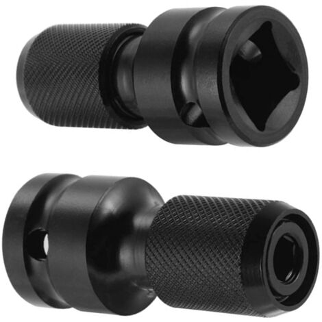 Adaptador de 1/2" cuadrado a 1/4" hexagonal, paquete de 2, convertidor de mandril de liberación rápida para llave de trinquete de impacto y portapuntas de destornillador. (1/5)