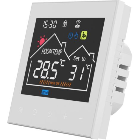 Termostato WiFi Inteligente para Calefacción Eléctrica 16A, Controlador de Temperatura para Calefacción por Suelo Radiante Eléctrico, Programable, Memoria de Fallo de Energía, Control por Voz, TUya AP