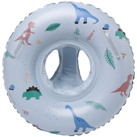 Anillo flotador de natación para bebé, flotador inflable de piscina de dinosaurio con asiento, divertidos accesorios de juguete acuático para bebés, niños, entrenamiento de natación (1/5)