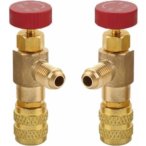 Adaptador de pieza Válvula de seguridad para líquido Válvula de seguridad R410A R22 Válvula de control de refrigerante Válvula de refrigeración para aire acondicionado Válvulas de control de flujo par (1/5)