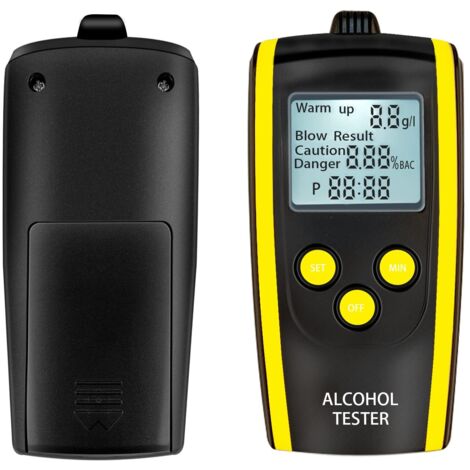 Probador de alcohol, detector de alcohol etílico digital portátil profesional con pantalla LCD retroiluminada, envío con caja de almacenamiento (1/5)