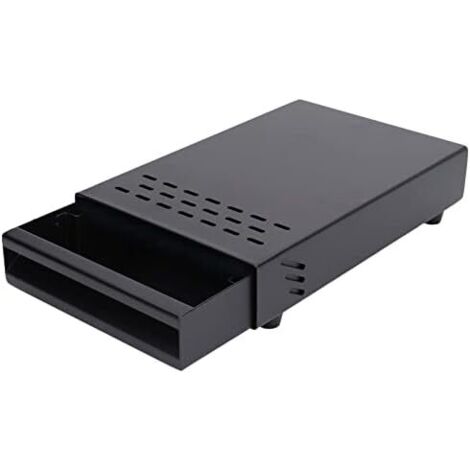 Caja para café con cajón de acero inoxidable grueso, para residuos de café en polvo, para el hogar (negra)