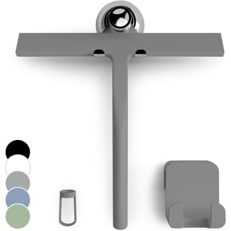Escobilla de ducha, escobilla de ducha de silicona, escobilla higiénica para baño, pared de ducha y ventana, accesorios de baño, escobilla de ducha de 23 cm con soporte sin taladrar (1/5)