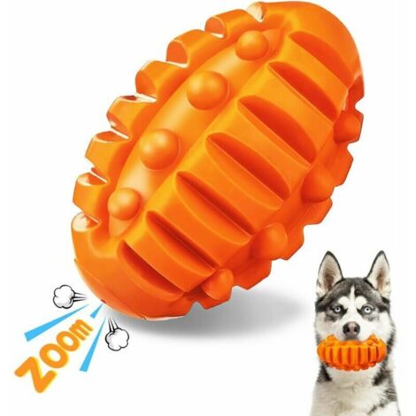 Juguete para Perros Indestructible Pelota de Juguete para Perros Juguete para Masticar Perros Bola de Sonido de Goma Resistente para Perros pequeños y medianos 11 cm Naranja (1/5)