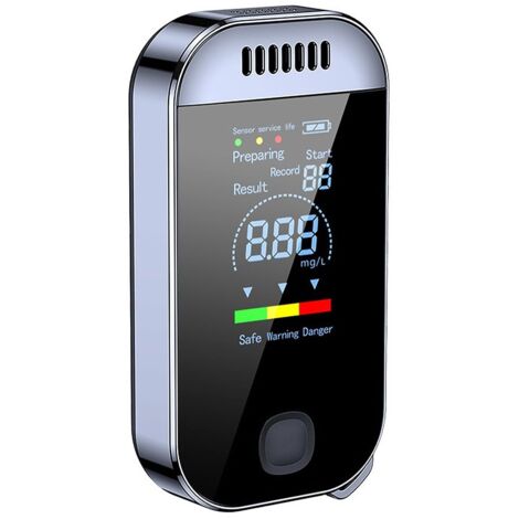 Alcoholímetro de respuesta rápida, pantalla LCD digital profesional, detector de alcohol para conducir, mini alcoholímetro portátil (1/5)