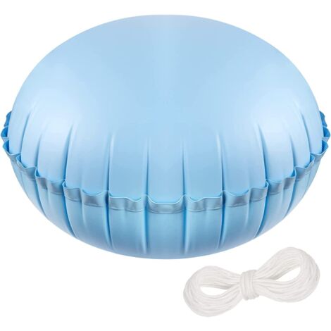 Cojín de piscina de invierno, cojín de aire para piscina, cojín de aire de invierno, cojín de aire con cierre de invierno, para cubierta de piscina sobre el suelo, redondo, 4' x 4' (1/5)