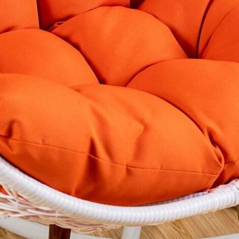 Cojín Para Silla Colgante De Jardín, Mecedora O Cesta – Relleno Grueso, Tela Impermeable Y Correas, Gris Oscuro
