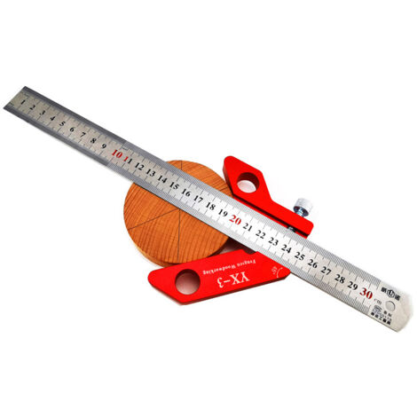 Regla de línea central, 45/90 grados, regla de carpintero de aleación de aluminio (1/4)