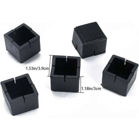 Paquete de 24 tapas de silicona para patas de silla de 30 mm a 36 mm, protectores para patas de muebles que evitan arañazos y ruidos, almohadillas antideslizantes para patas de mesa, calibre cuadrado