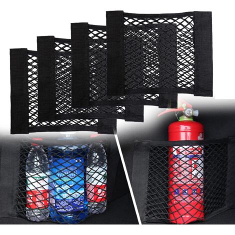 Red para maletero de coche, 4 unidades, 30 x 25 cm, red protectora universal para maletero, red elástica para almacenamiento de maletero con cierre de velcro para coche o todoterreno