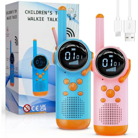 Walkie Talkie para niños, Walkie Talkie Recargable, Juguete para Exteriores, Regalos de cumpleaños para niños y niñas de 3 a 12 años para Aventuras al Aire Libre, Camping, Senderismo