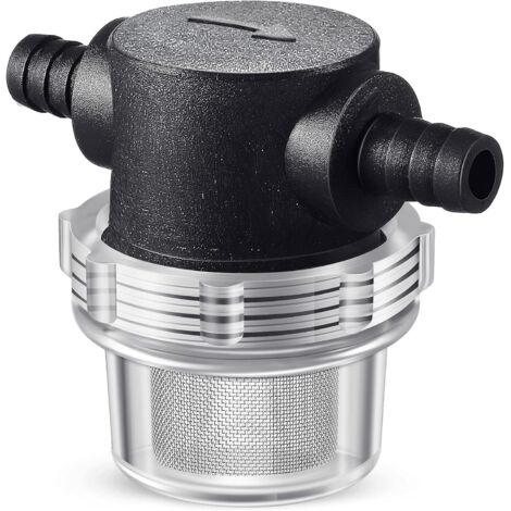 Filtro de bomba de agua, espiga de manguera de 3/8 pulgadas, filtro de pulverizador giratorio en línea para bomba de agua, 12 V CC, 80 PSI, RV, caravana, barco, césped