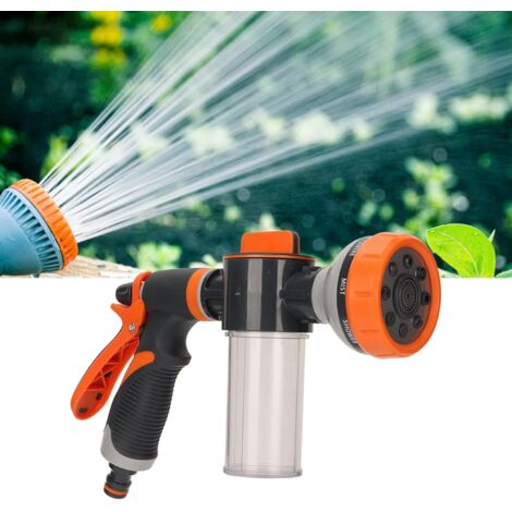 Máquina rociadora de agua multifuncional de alta presión con 8 modos, rociador de espuma para riego de jardines, equipo de riego, suministros de jardinería (gatillo trasero) (1/4)