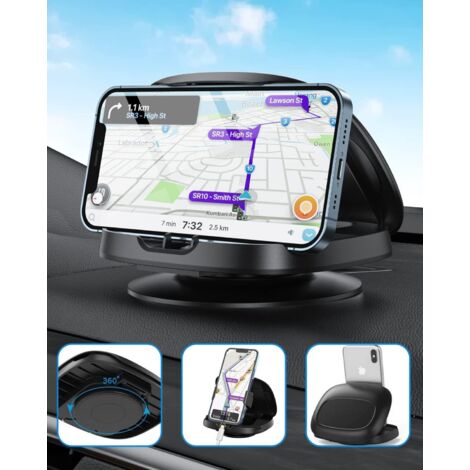 Soporte para teléfono de coche, soporte giratorio de 360° para teléfono de coche, soporte para teléfono de salpicadero de coche con base adhesiva, soporte para teléfono de coche para iPhone 15/14/13/1 (1/5)