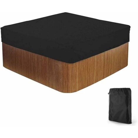 Cubierta solar cuadrada para piscina, cubierta impermeable para spa hecha de tejido de poliéster 210D, cubierta protectora resistente a los rayos UV para jacuzzi de jardín, 218x218x30cm (1/5)