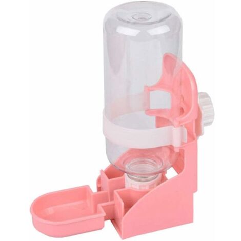 Dispensador de agua colgante para jaula de mascotas, dispensador de agua automático para beber conejos (rosa) (1/5)