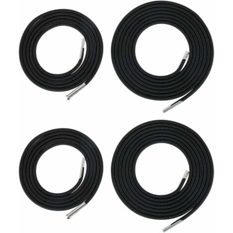 Cuerda elástica de repuesto para tumbona plegable de textilene para jardín, refuerzo de cuerda superior universal para sillón relax de lona, 2 piezas de 2,2 m y 1,4 m (negro)