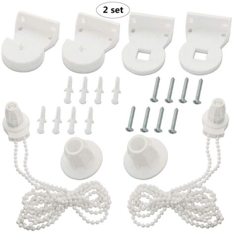 8 piezas de accesorios para persianas enrollables, soporte de 25 mm, cordón de tracción, enrollador lateral y tornillos de fijación de repuesto para persianas enrollables Klemmfix (1/5)