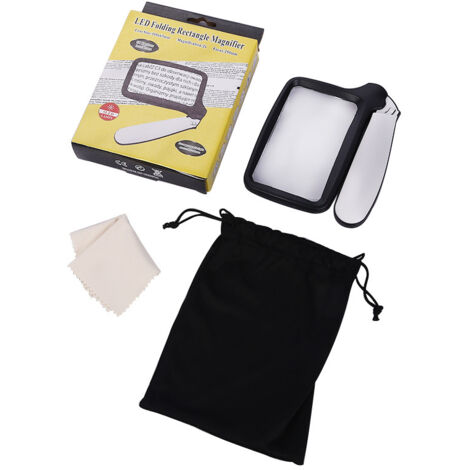 Lupa plegable de mano 2x con luz LED, lupa acrílica para lectura de personas mayores (1/5)
