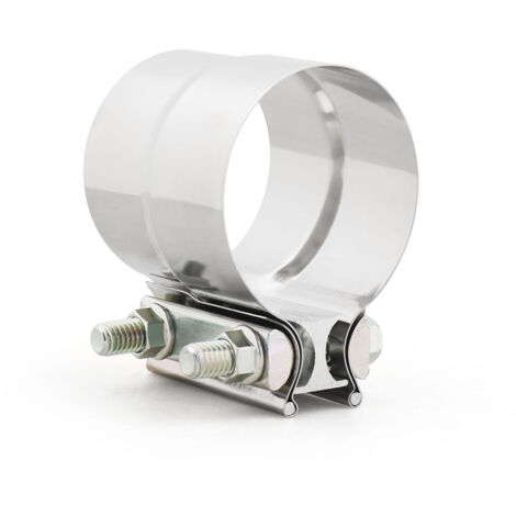 Abrazadera de escape de 2,25'', abrazadera de banda superpuesta de acero inoxidable para tubos, silenciadores, convertidores catalíticos (1, 2,25 pulgadas) (1/5)