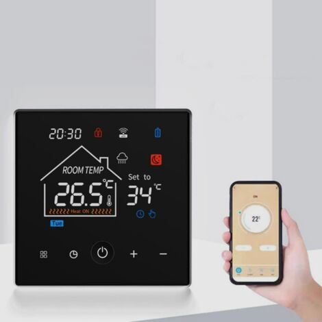 Termostato WiFi para caldera de gas para termostato inteligente programable Tuya, control remoto por aplicación TUYA, control por voz, Amazon Alexa Google Assistant Yandex Alice Support, termostato de