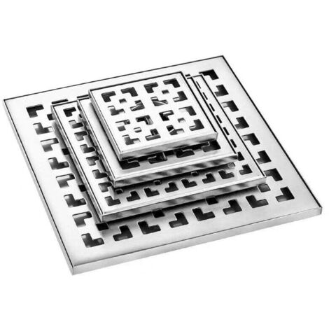 Desagüe de suelo cuadrado de gran desplazamiento extraíble de aspecto invisible para jardín interior y exterior Acero inoxidable 304 (15x15cm)