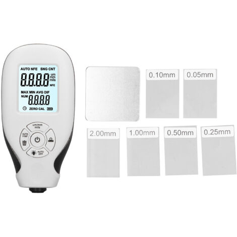 Medidor de espesor de revestimiento, medidor de pintura automotriz para compradores de autos usados, herramienta de medición de 0 a 2000 um, color blanco