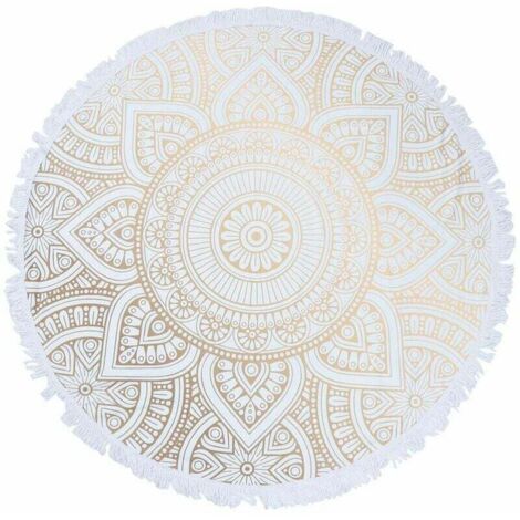 Toalla de playa redonda de secado rápido, toalla de playa con patrón abstracto de mandala, esterilla de yoga, 150 x 150 cm