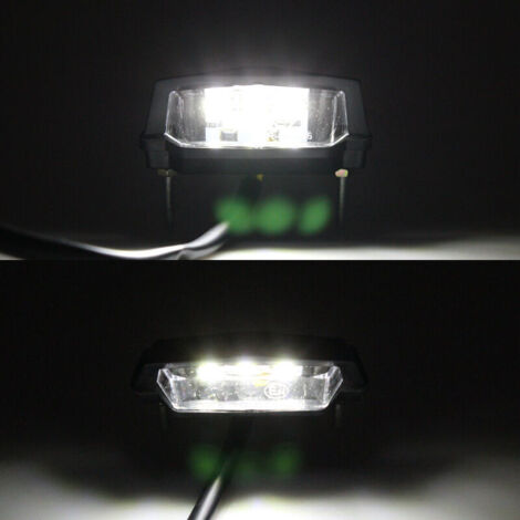 BR-Vie 1 luz de matrícula para motocicleta, luz trasera LED universal de 12 V para motocicleta, luz de matrícula, luz blanca