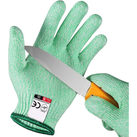 Guantes resistentes a cortes, clase de protección 5, aptos para uso alimentario, para cocinar, tallar, tallar madera, jardinería y bricolaje, tamaño pequeño