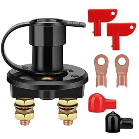 Interruptor de batería de 12 V/24 V, desconexión de corte eléctrico automotriz, interruptor de llave extraíble, corte/automóvil, camión/barco M8 M10 B (1/4)