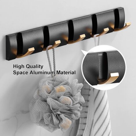 Perchero De Pared 5 Ganchos Dobles Negro P/toallas Y Otros | Cuotas Sin