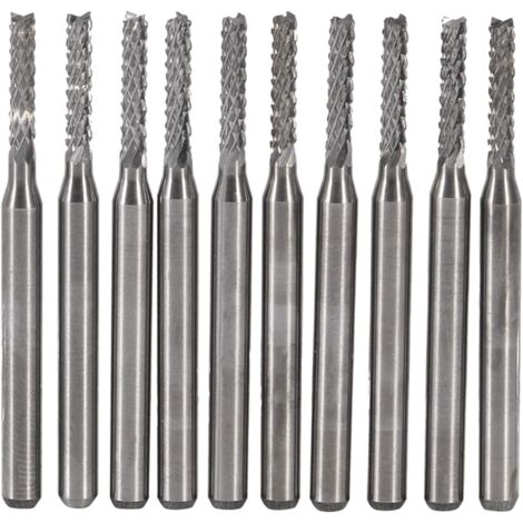 Brocas para enrutador CNC, fresas de extremo, 10 piezas, 2 mm, kit de brocas de grabado de carburo cementado, herramienta de fresado de vástago recto, broca para tallado, cortador SMT/CNC/PCB (1/5)