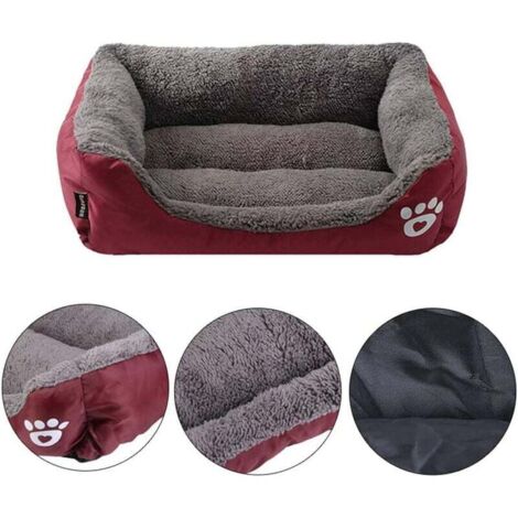 Cama para perros, para perros, gatos y animales pequeños, color caramelo, lavable, suave, cálida, de tela S