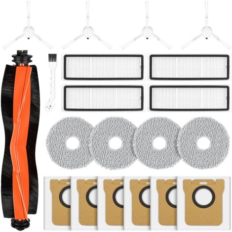 20 accesorios para el robot aspirador Xiaomi X20+. 1 cepillo principal, 4 filtros HEPA, 4 paños, 6 bolsas para el polvo, 4 cepillos laterales y 1 cepillo de limpieza. (1/5)