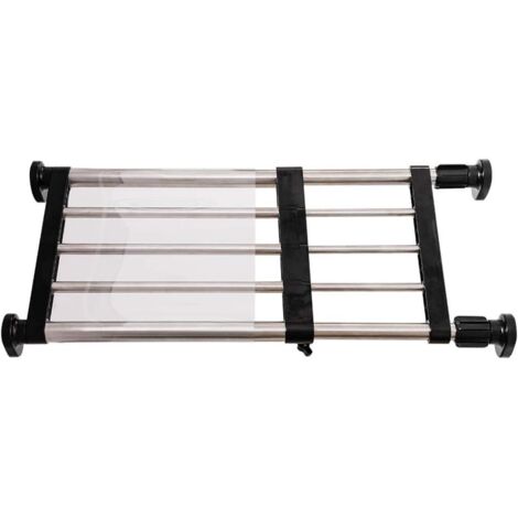 Estante extensible de metal ajustable para armario, cocina y baño, color negro, 40-60 cm