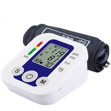 Tensiómetro electrónico de brazo: 2 x 99 memorias, pantalla LCD, brazalete ajustable, medición de presión arterial y frecuencia cardíaca. (1/5)