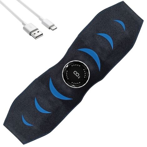 Cinturón de masaje Chucai, entrenamiento abdominal, electroestimulación EMS, 8 programas, USB, negro (1/5)