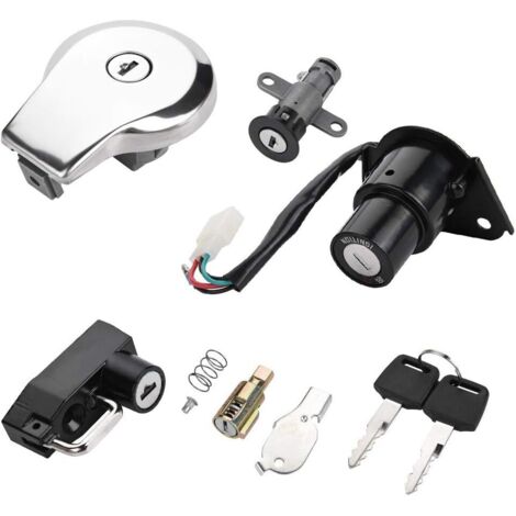 Interruptor de encendido de motocicleta, llave de bloqueo de asiento de gasolina para Yamaha Virago XV535 XV250 XV125 (1/5)