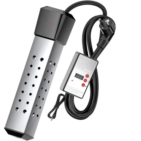 Calentador de piscina de 2000 W para piscina inflable sobre el suelo, calentador de agua sumergible para bañera con termostato, calentador de agua eléctrico sumergible, calentador de cubo portátil con