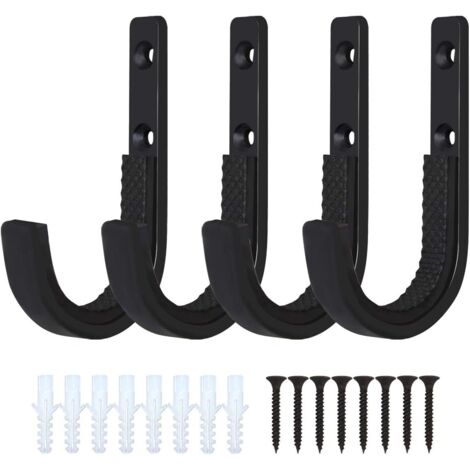 Soporte horizontal para armas y gancho para escopetas fabricado en metal, para guardar rifles, escopetas y arcos, color negro, 2 pares (1/3)