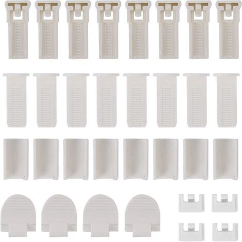 4 juegos de 32 piezas de accesorios para cortinas estores, piezas de repuesto para cortinas plisadas de 2 mm (1/5)