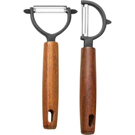Pelador universal de 2 piezas, pelador de verduras, pelador manual de patatas, pelador en forma de Y, cuchilla pendular, mango ergonómico, para verduras, zanahorias y frutas. (1/5)