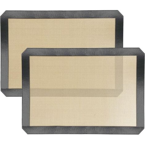 Juego de 2 tapetes de silicona para hornear, antiadherentes, reutilizables, sin BPA, lavables, resistentes al calor, aptos para horno microondas (30x40cm) (1/5)