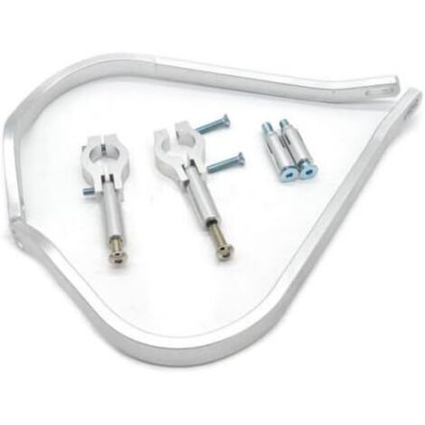 Protector de manillar de aluminio mecanizado CNC para manillares de motocicleta de 7/8" (22 mm) (blanco) (1/5)