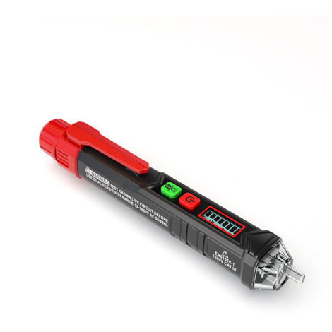Detector de voltaje de CA sin contacto con enchufe eléctrico RCD avanzado y pantalla LCD retroiluminada (1 lápiz y 1 comprobador de enchufe LCD)