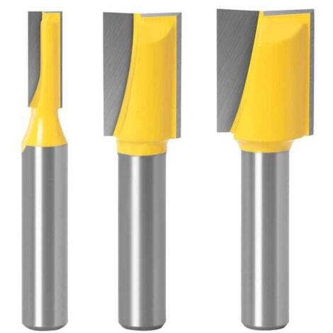 Fresas rectas de 8 mm para madera, fresas para madera, fresas para patrones, puntas de carburo, juego de 3 piezas (1/5)