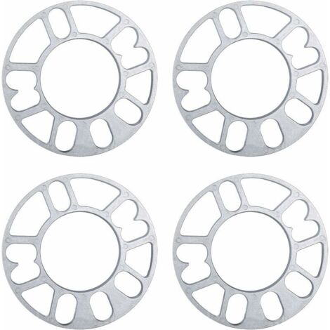 4 espaciadores de rueda de aleación de aluminio, juntas de buje de rueda ensanchadas modificadas, espaciadores de rueda, espaciadores de rueda universales de 3 mm de espesor (1/5)